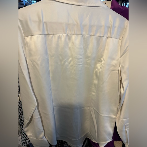 Worthington Blouse Large Solid White - Picture 3 of 4